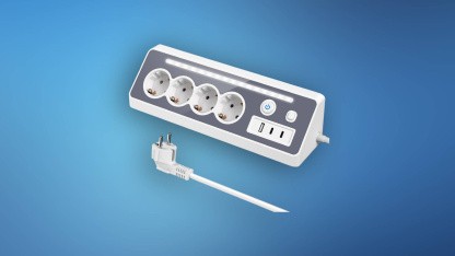 Anzeige: Dreieckige Steckdosenleiste mit USB für unter 20 Euro