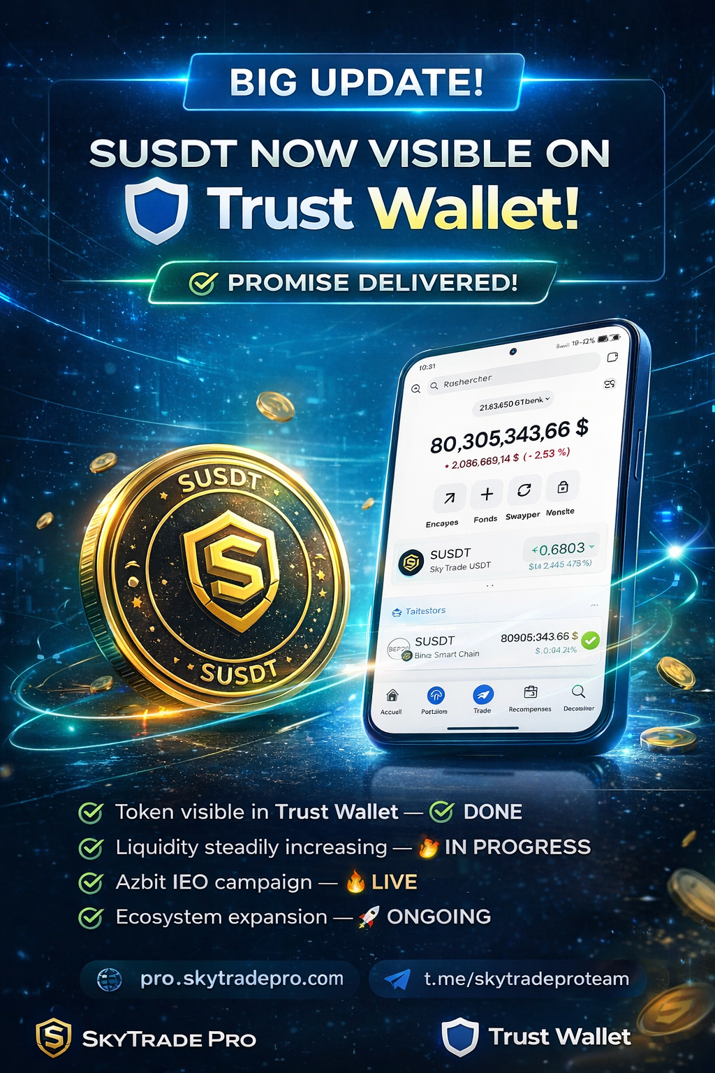 BIG UPDATE — SUSDT Now Visible on Trust Wallet!