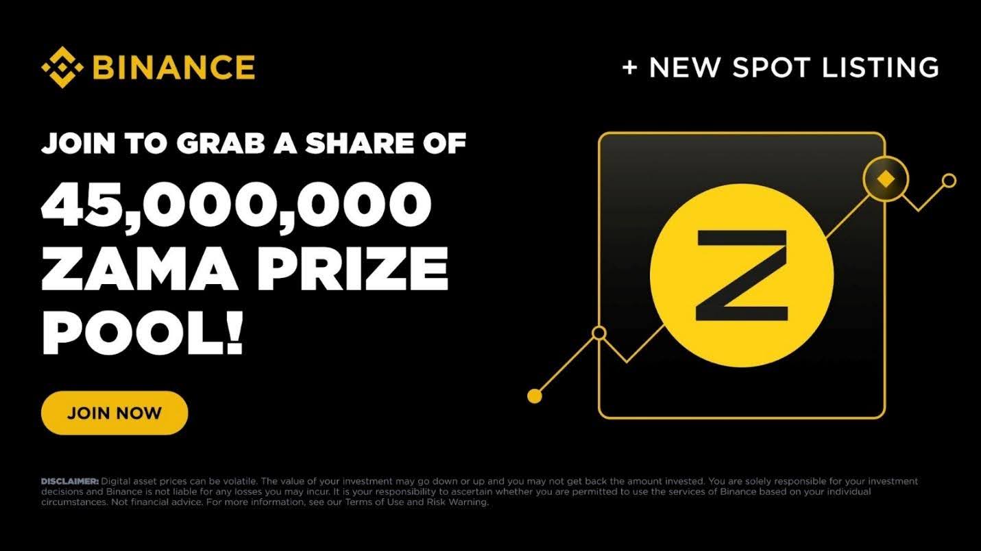 Binance Launches ZAMA Spot Campaign With 45M Tokens