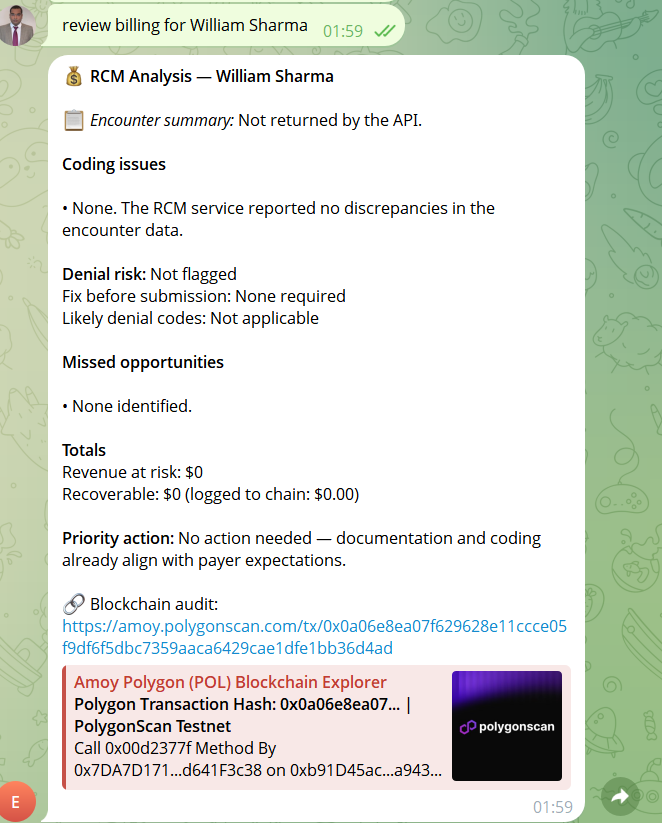 Building a Clinical AI + RCM Platform with Blockchain Audit based on Open Source Platforms — and It…
