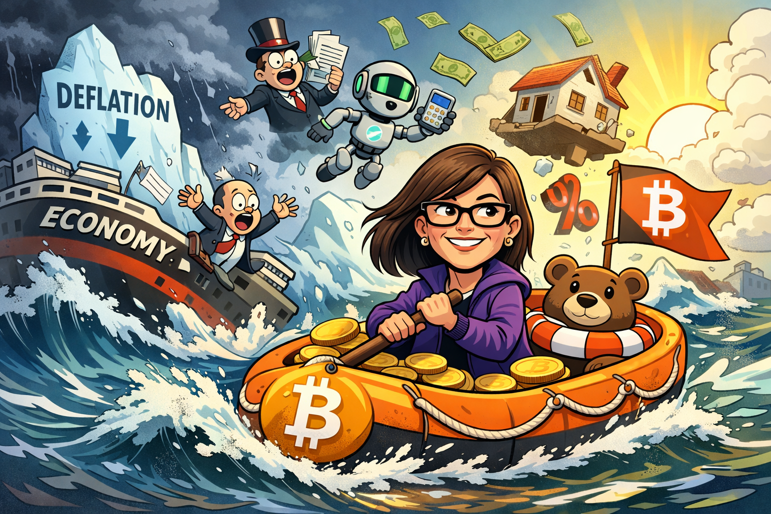 Cathie Wood Says Deflation Is Coming… and Bitcoin Might Be the Lifeboat