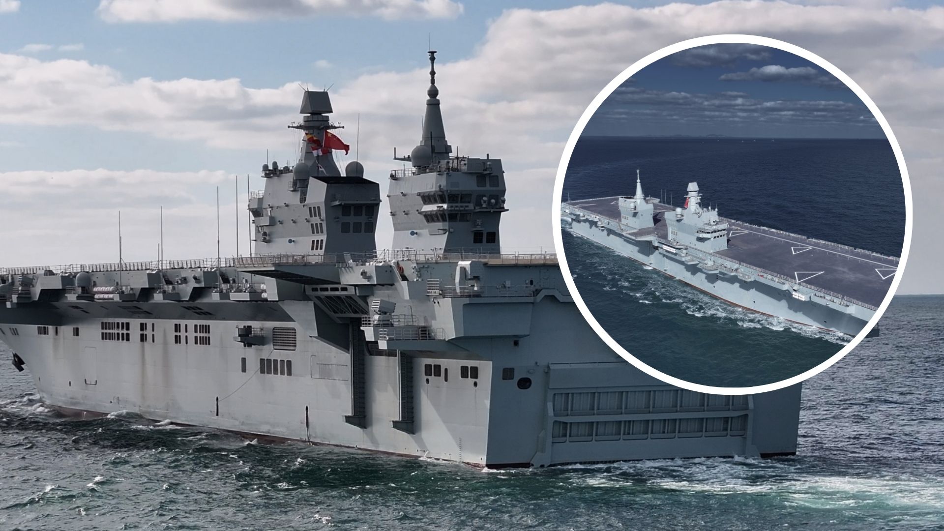 China’s 40,000-ton warship possibly spotted with advanced stealth attack drone: Report