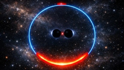Gravitationslinsen: Schwarze Löcher paarweise leichter zu finden