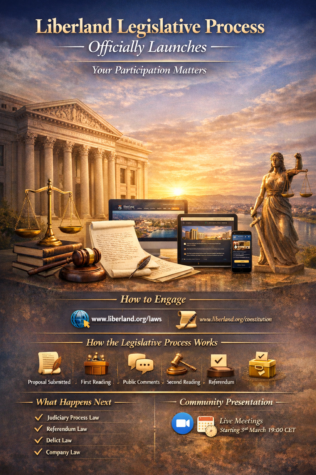 Liberland Legislative Process Officially Launches — Your Participation Matters