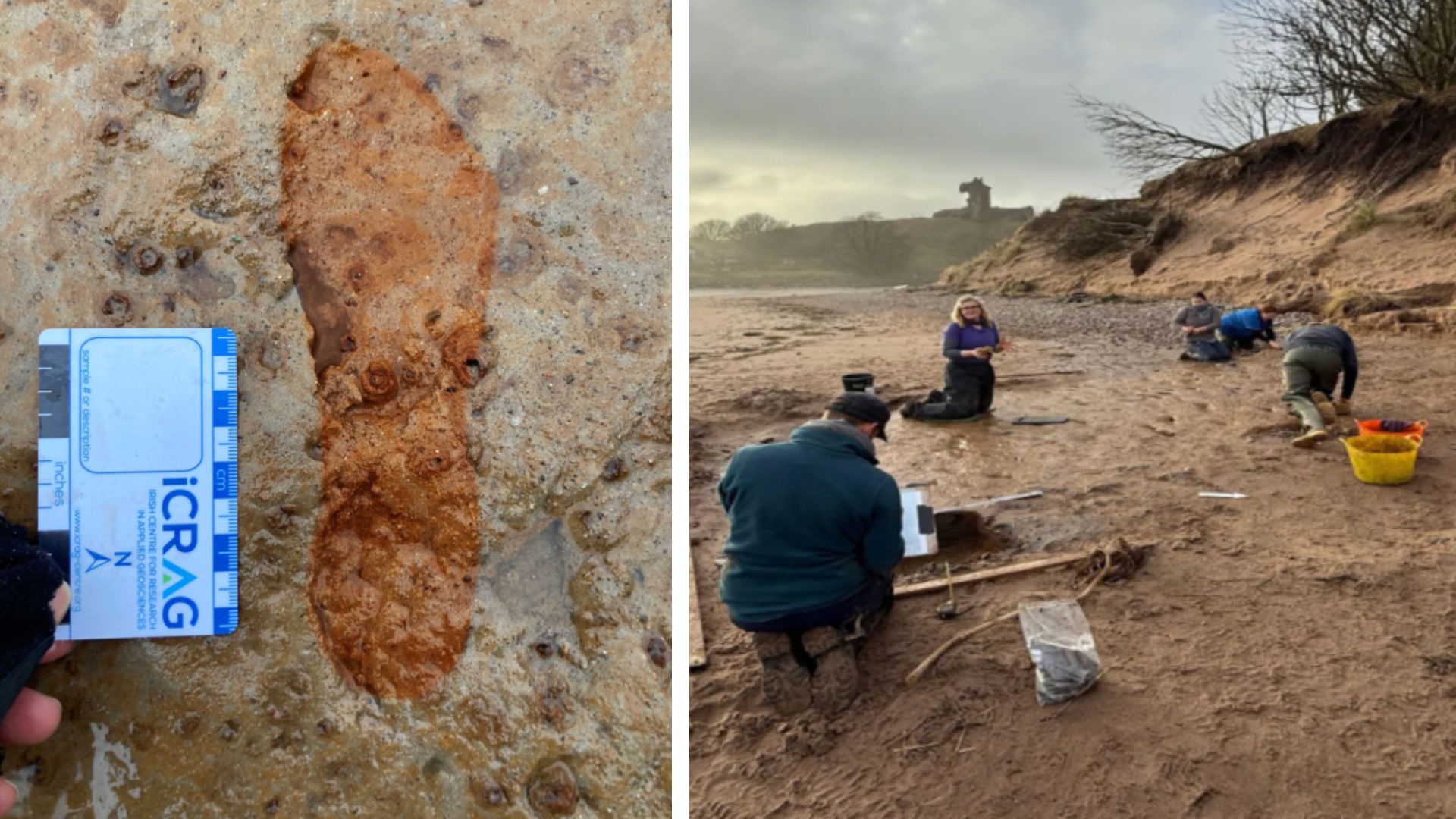 Rare 2,000-year-old footprints found on Scottish beach, archaeologists rush to save
