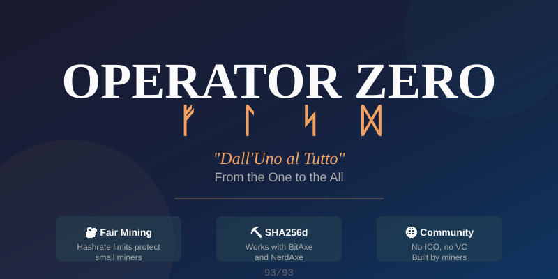 “The Return of Small-Scale Mining: Introducing Operator Zero”
