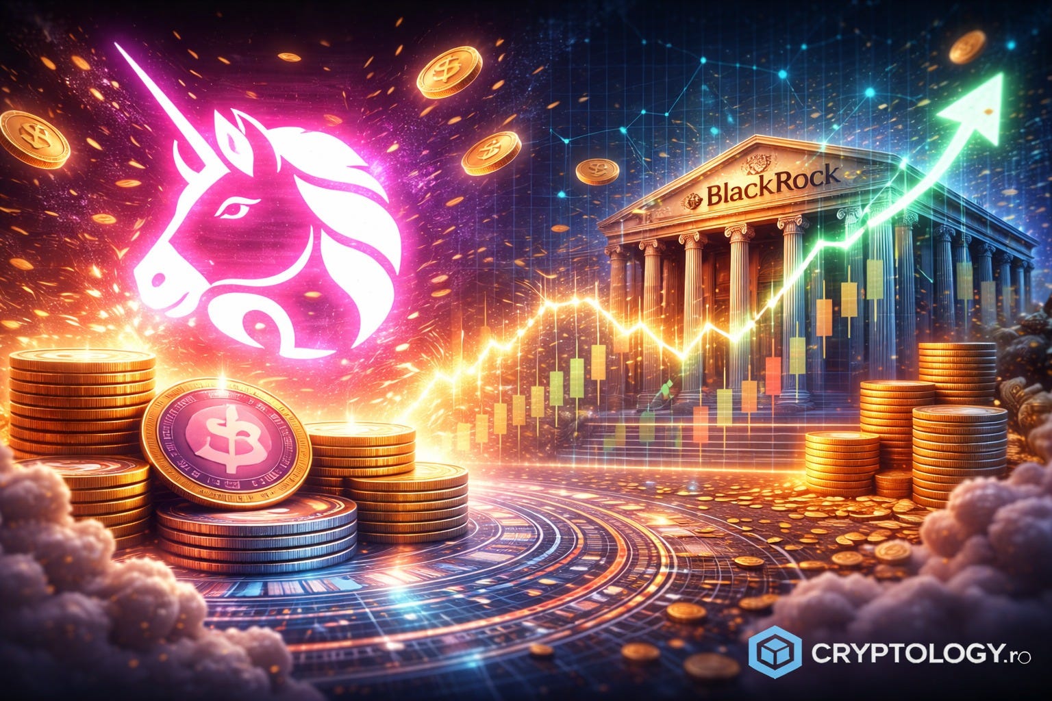 Uniswap a explodat cu peste 40% după ce BlackRock a adus fondul BUIDL în DeFi.