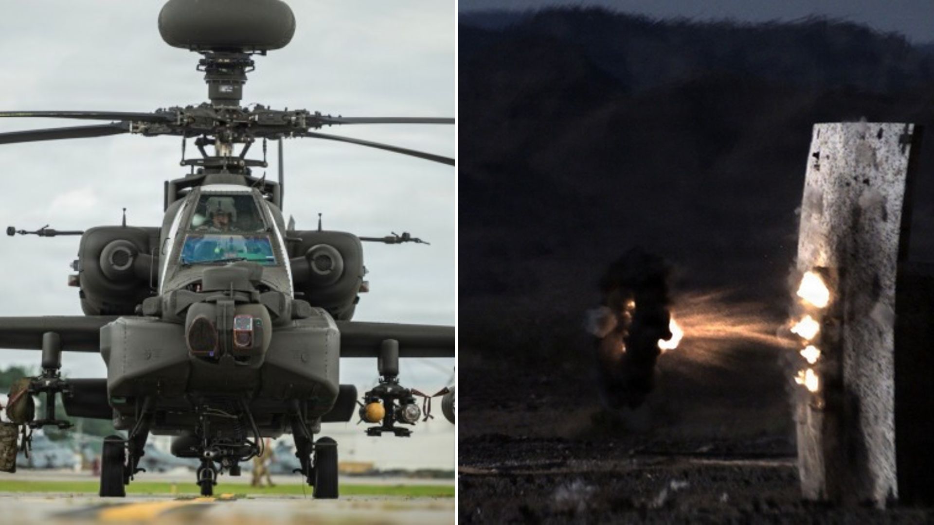 US Apache attack helicopter shoots new 30mm rounds to blow up drones midair
