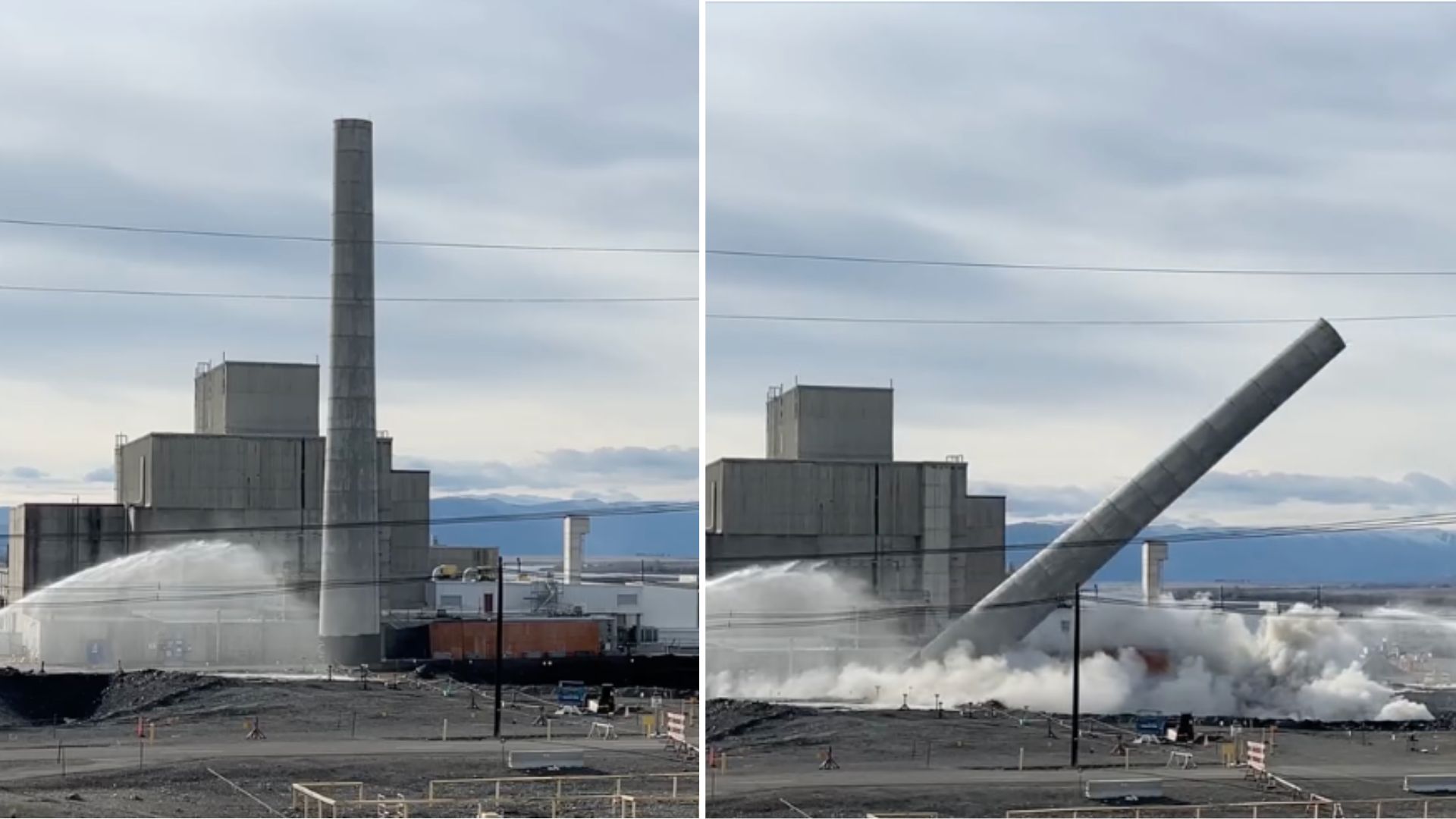 Video: 175-foot Cold War-era nuclear exhaust tower demolished at Hanford Site