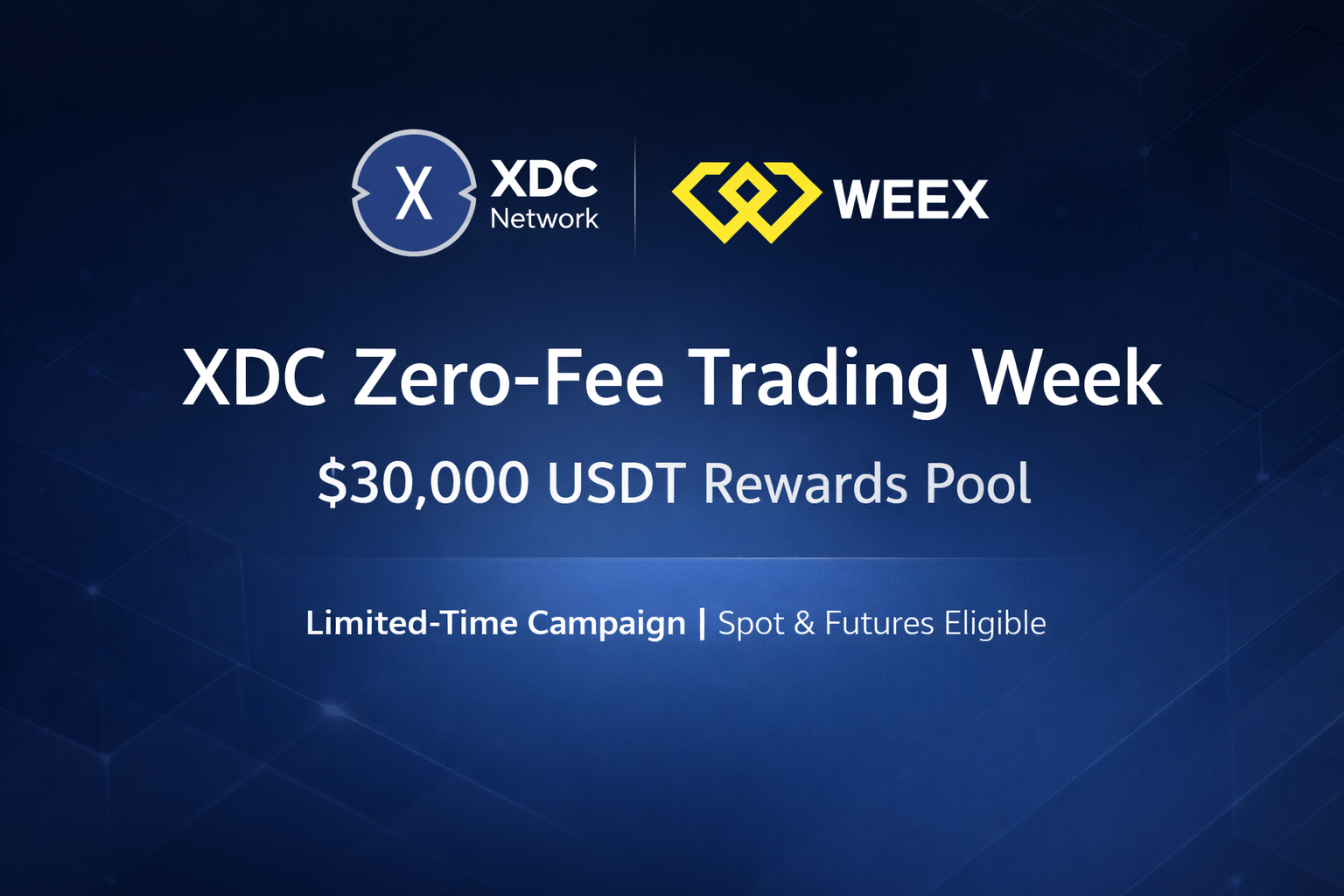 WEEX Introduces Zero-Fee XDC Trading Week with $30,000 USDT Rewards Pool