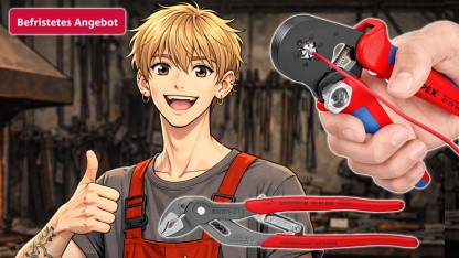 Anzeige: Selbsteinstellende Knipex-Rohr- und Crimpzange kurz billiger