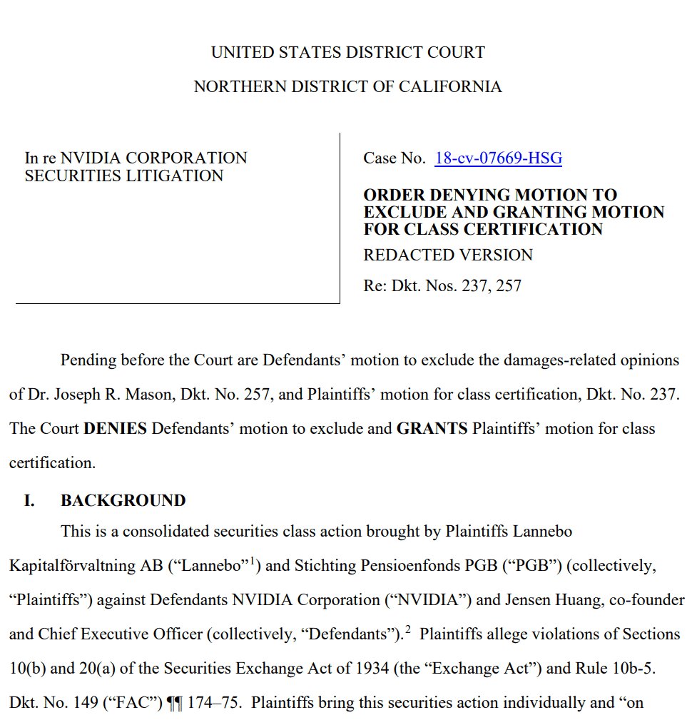 California Court Clears $1B NVIDIA Crypto Revenue Lawsuit