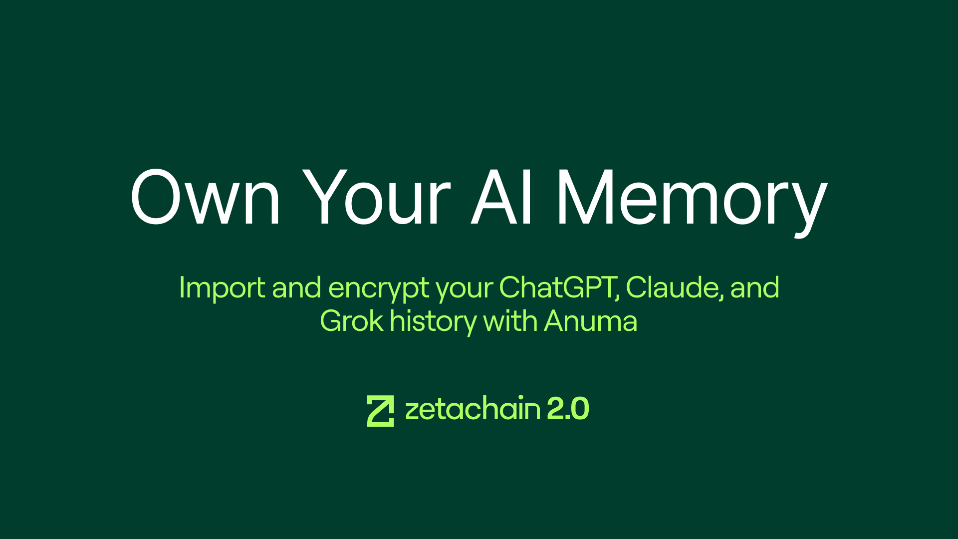 First App on ZetaChain 2.0 Lets You Import and Encrypt Your Entire AI History