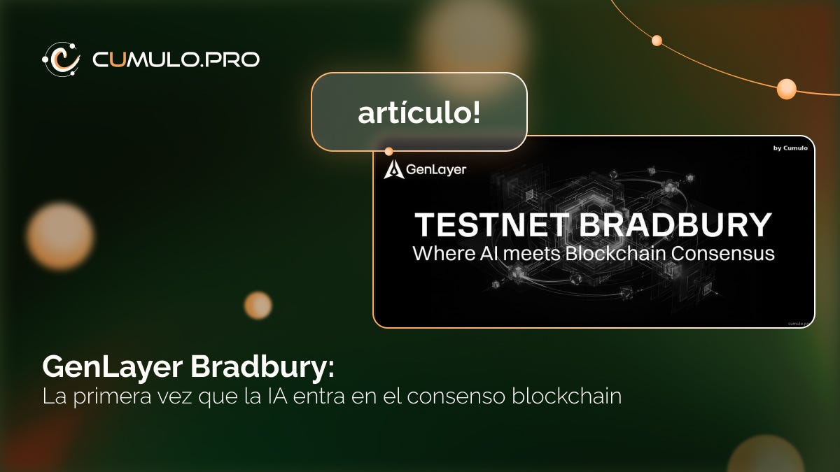 GenLayer Bradbury: la primera vez que la IA entra en el consenso blockchain