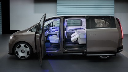 Mercedes-Benz VLE: Acht Sitze, 700 Kilometer und ein ausfahrbarer Riesenscreen