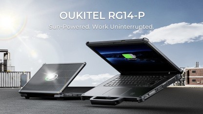 Rugged-Notebook: Oukitel zeigt Outdoor-Laptop mit Solarzellen und 1.000 Nits