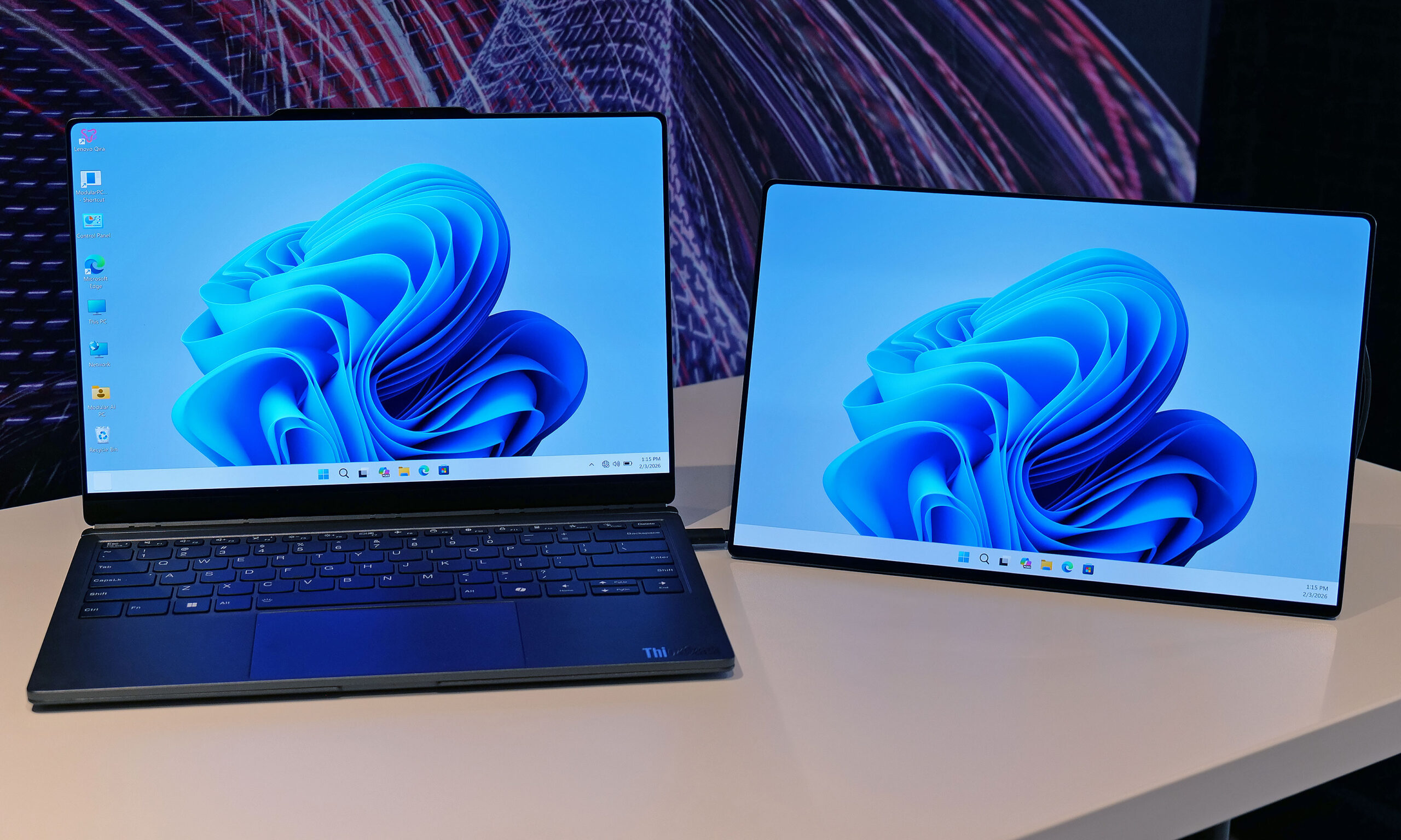 The Lenovo Modular AI PC concept is a remixed dual-screen laptop with hot swappable ports