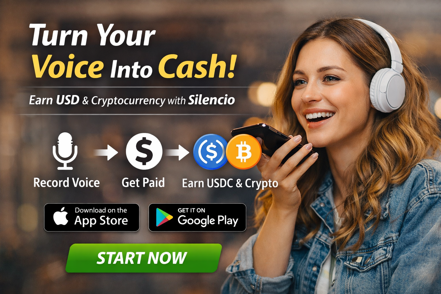 Turn Your Voice into Cash: Earn USD & Crypto with Silencio Network