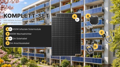 Anzeige: Bifaziales Balkonkraftwerk bei Amazon nie billiger