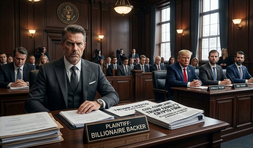 Billionaire backer sues Trump family’s crypto firm over alleged extortion