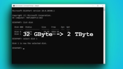 Diskpart: Windows 11 hebt künftig FAT-32-Limit von 32 GByte auf