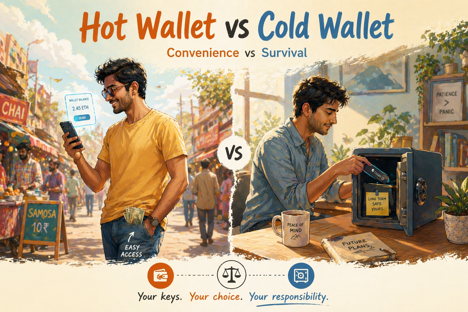 Hot Wallets vs Cold Wallets — Convenience vs Survival