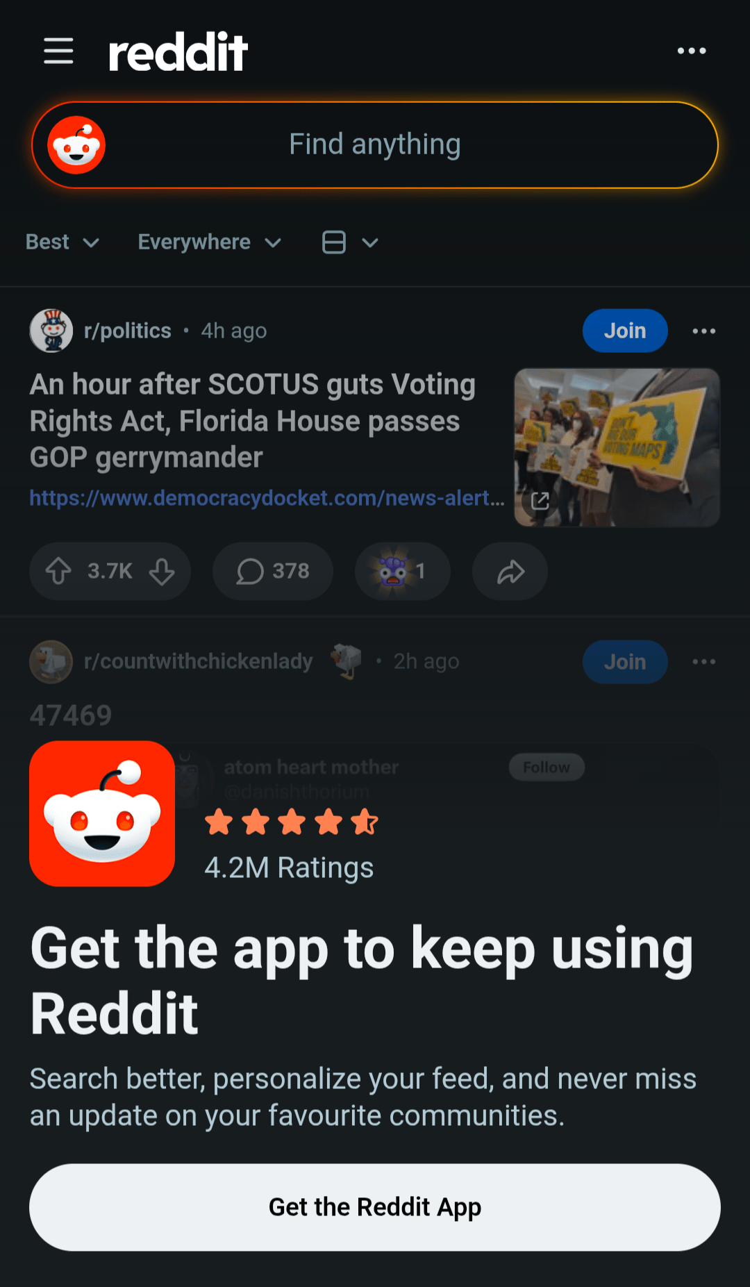 How to Get Rid of Reddit’s Giant App-Shilling Popup That Breaks Its Entire Mobile Site