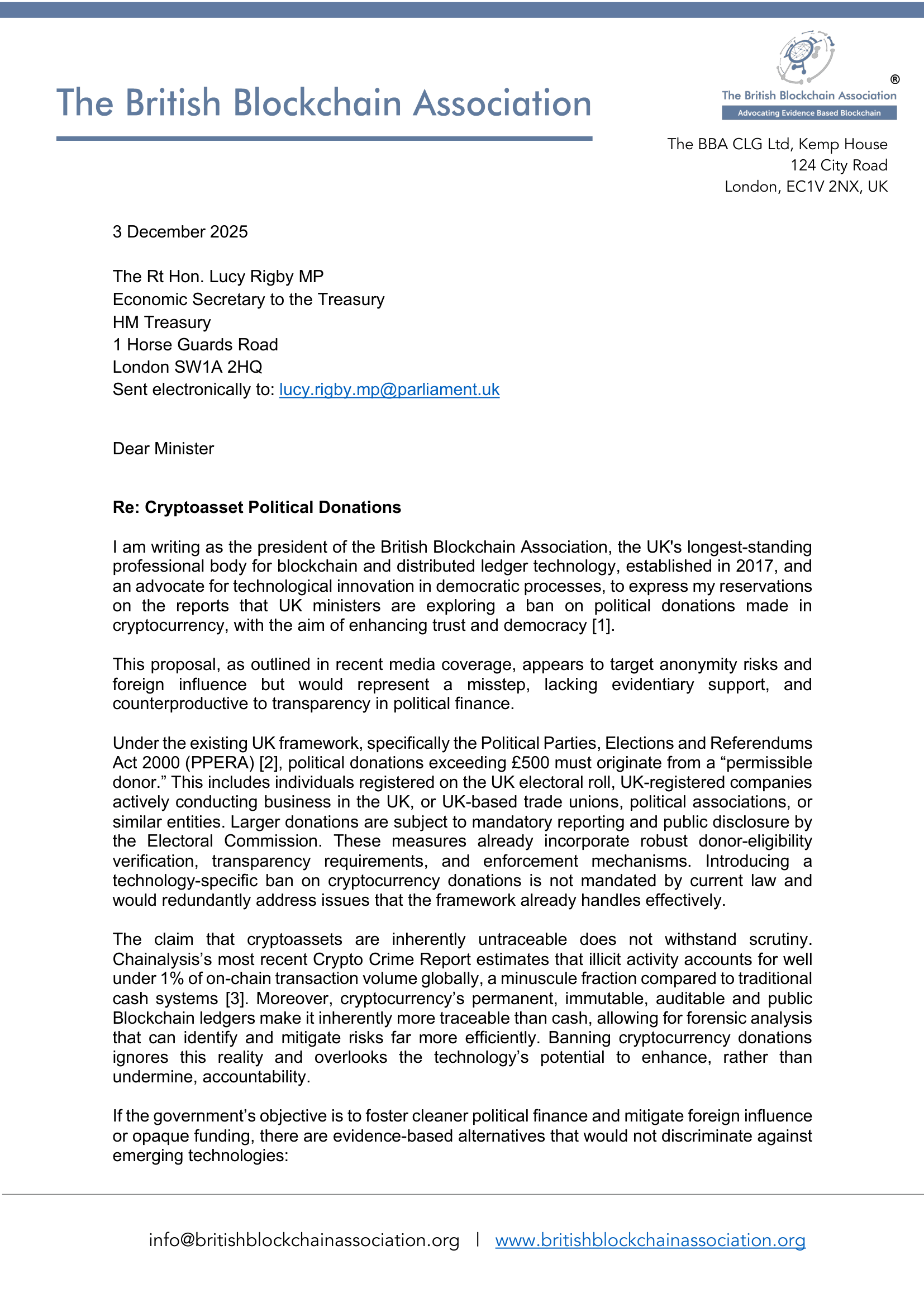 Is the UK’s Crypto Donation Ban a Step Backward? The BBA’s Response to the Rycroft Review