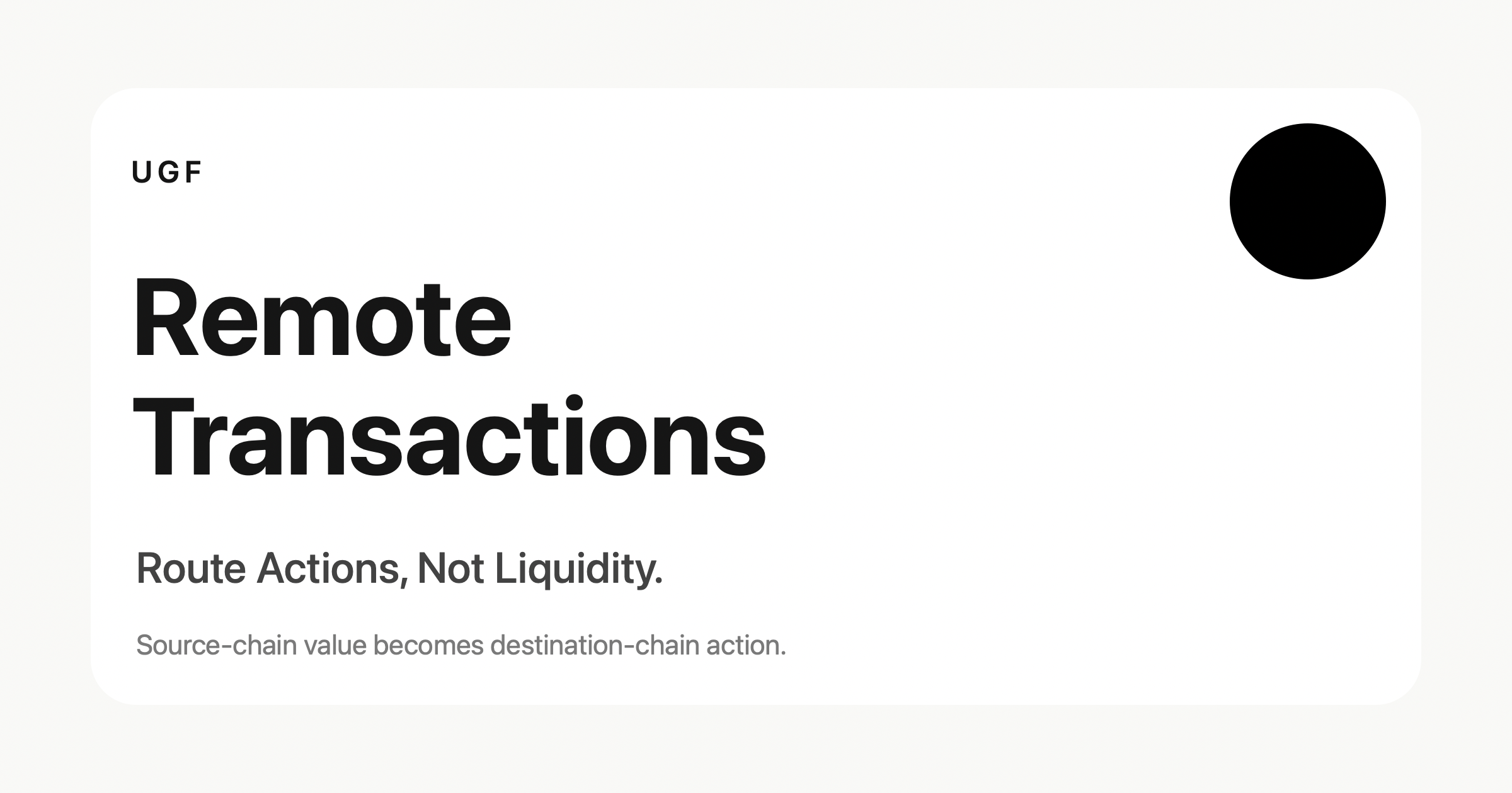 Remote Transactions : The End of Liquidity Fragmentation