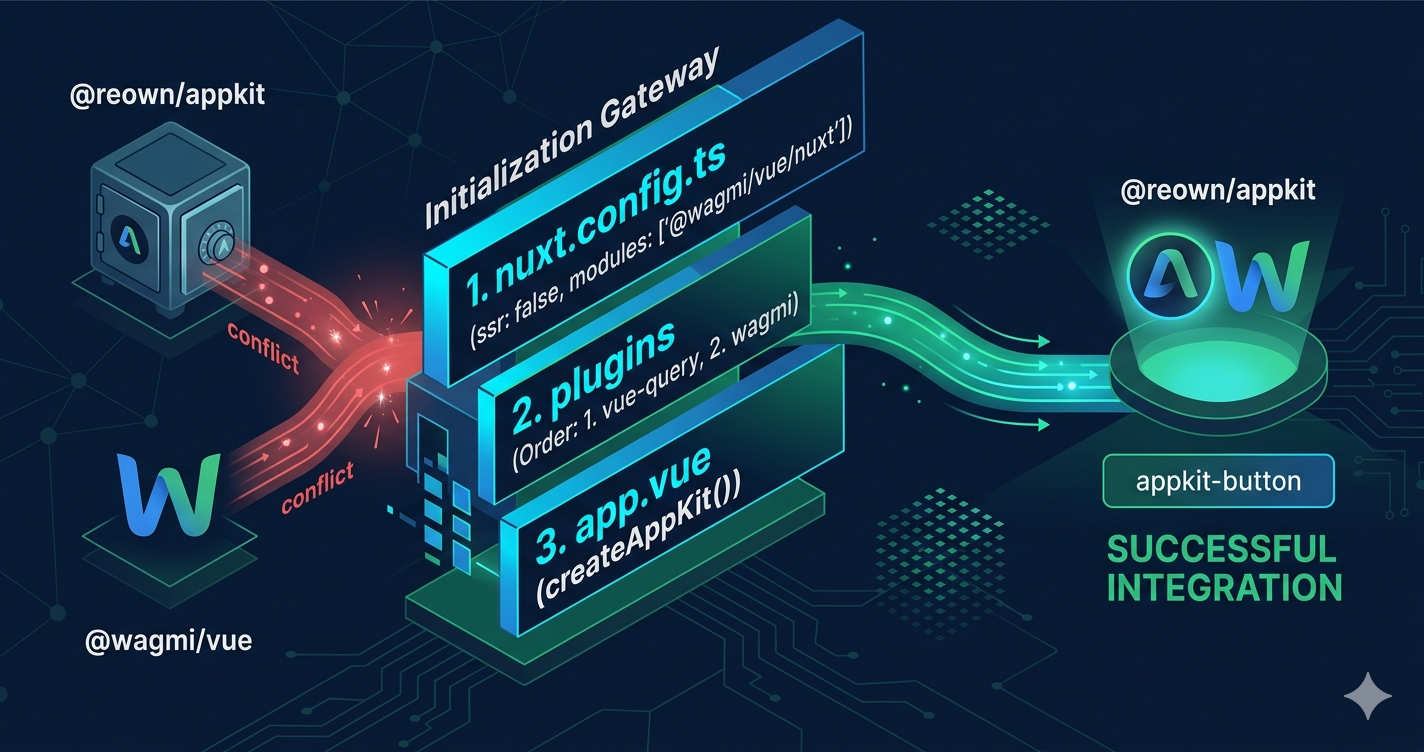 @reown/appkit in Nuxt 3: The Correct Setup with @wagmi/vue