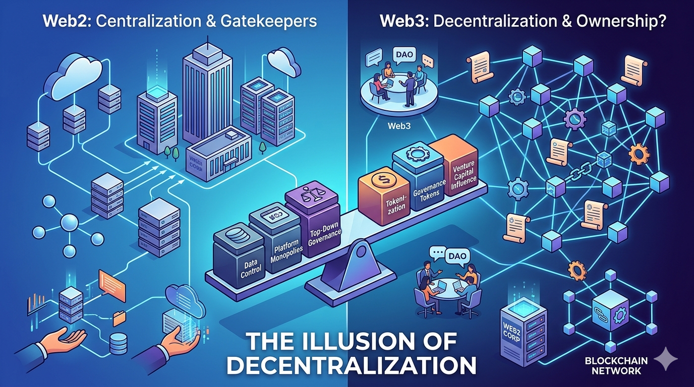 The Illusion of Decentralization: Are We Rebuilding Web2 in Web3?