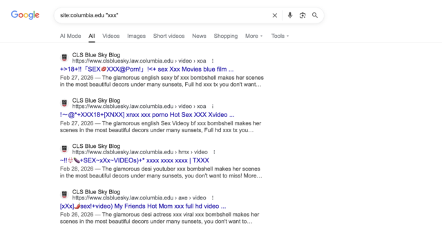 Why are top university websites serving porn? It comes down to shoddy housekeeping.