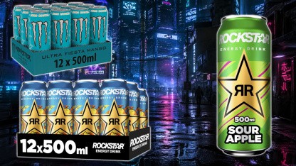 Anzeige: Rockstar und Monster Energy bei Amazon für kurze Zeit ab 10 Euro pro 12 halbe Liter