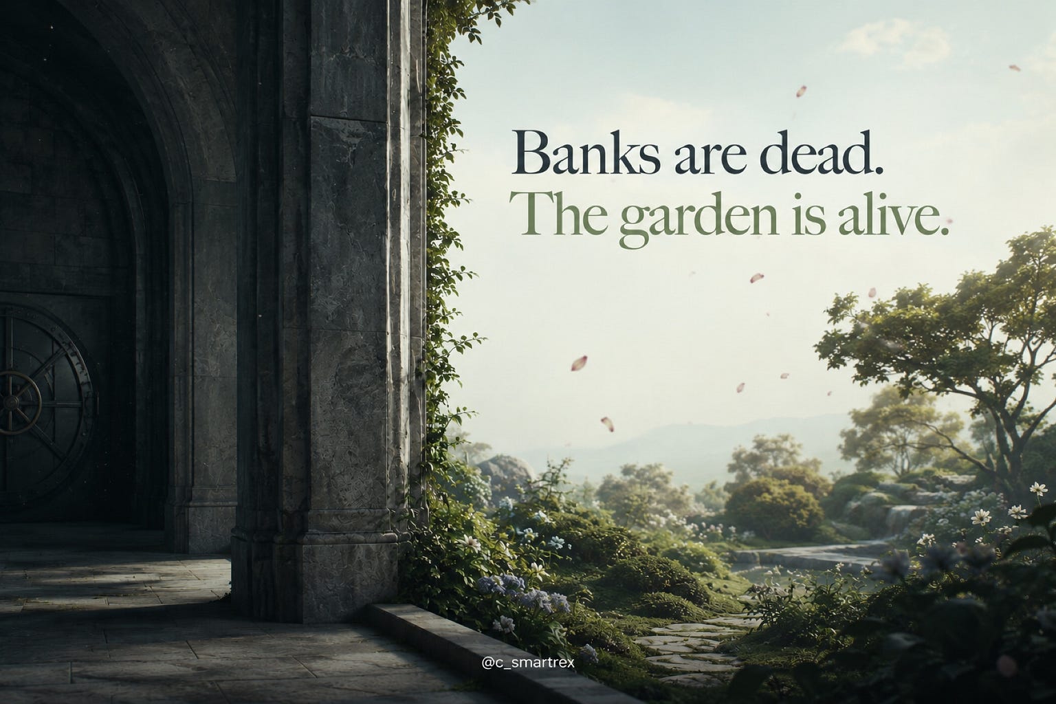 BANKS ARE DEAD. THE GARDEN IS ALIVE.