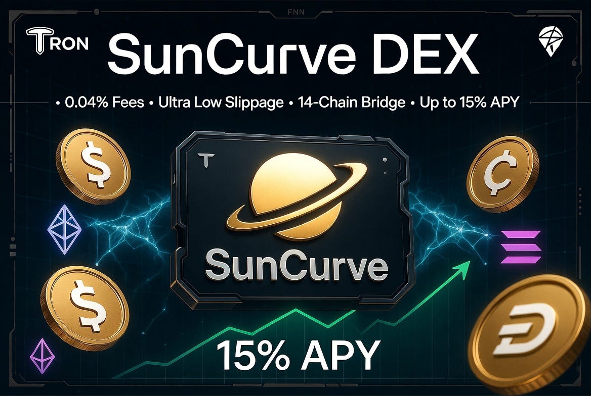 Best StableSwap DEX on TRON 2026: SunCurve DEX — Ultra-Low Slippage, 0.04%