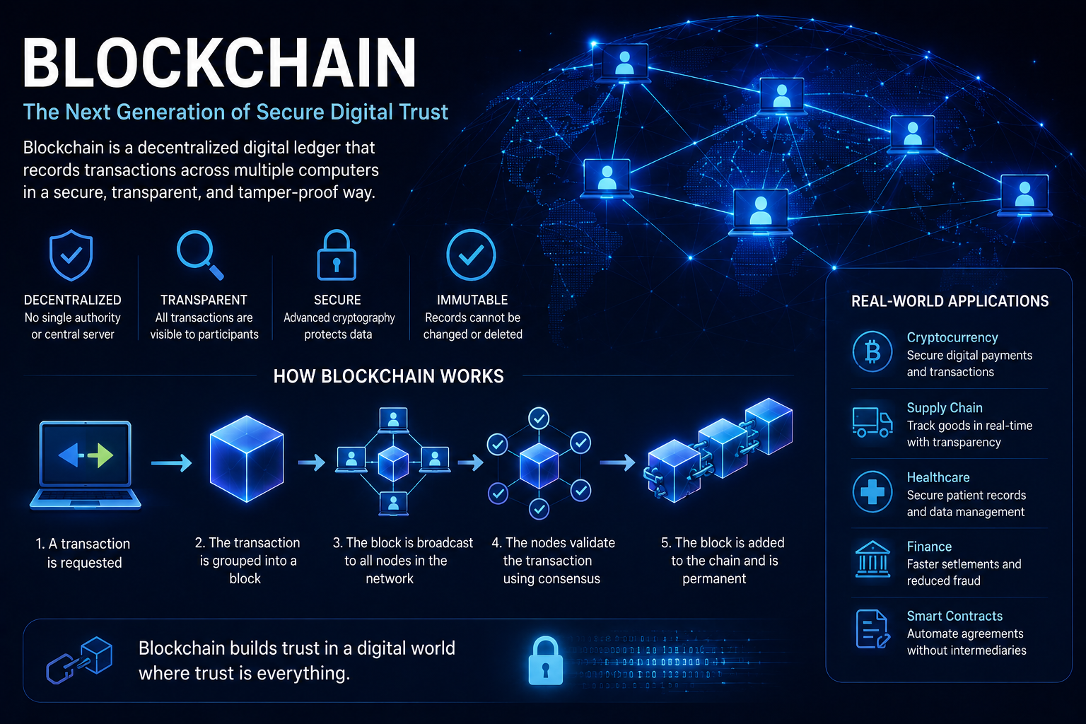 Blockchain is a revolutionary digital technology that enables secure, transparent, and…
