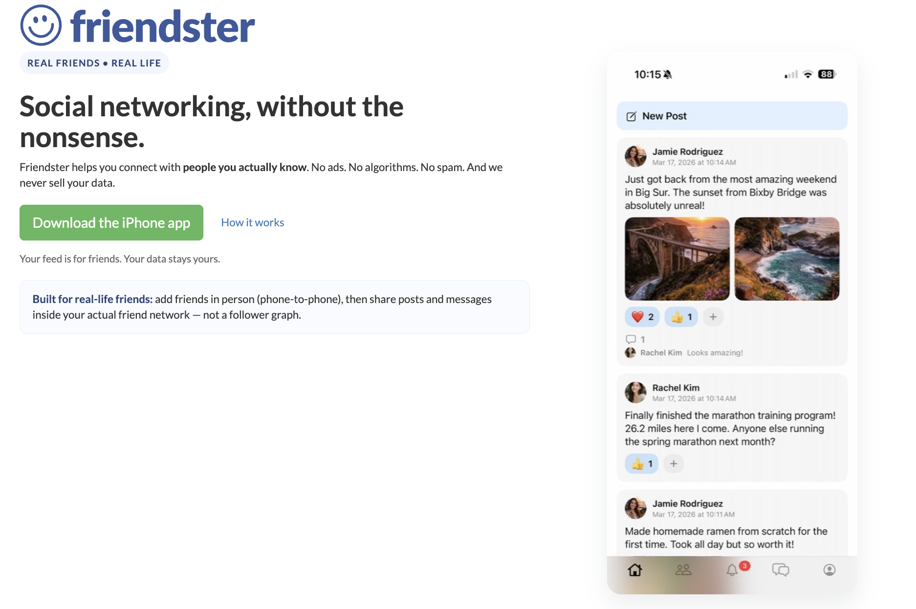 Friendster has returned! But you can only connect with offline friends.