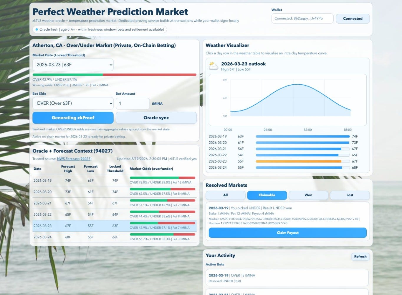 Perfect Weather Prediction Market – Building a Private Prediction Market on Zeko