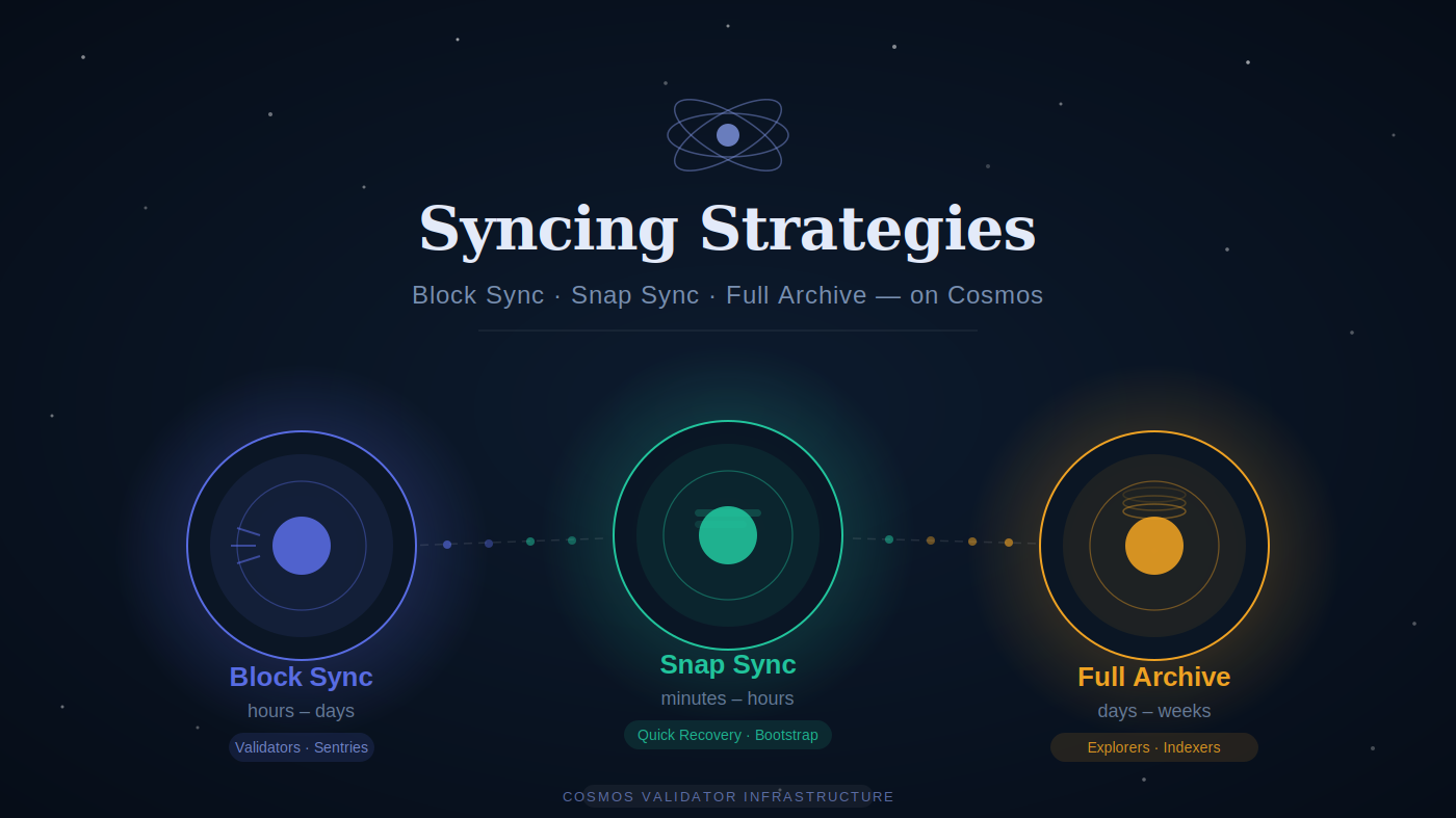 Syncing Strategies: Block Sync, State Sync, Snapshot Sync, and Full Archive Nodes on Cosmos