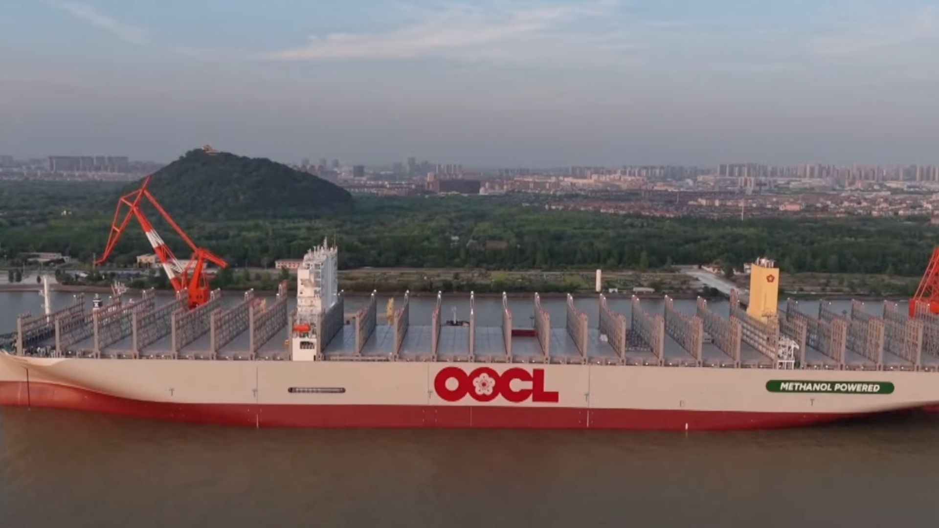 World’s first 24,000-TEU methanol dual-fuel container ship begins sea trials in China