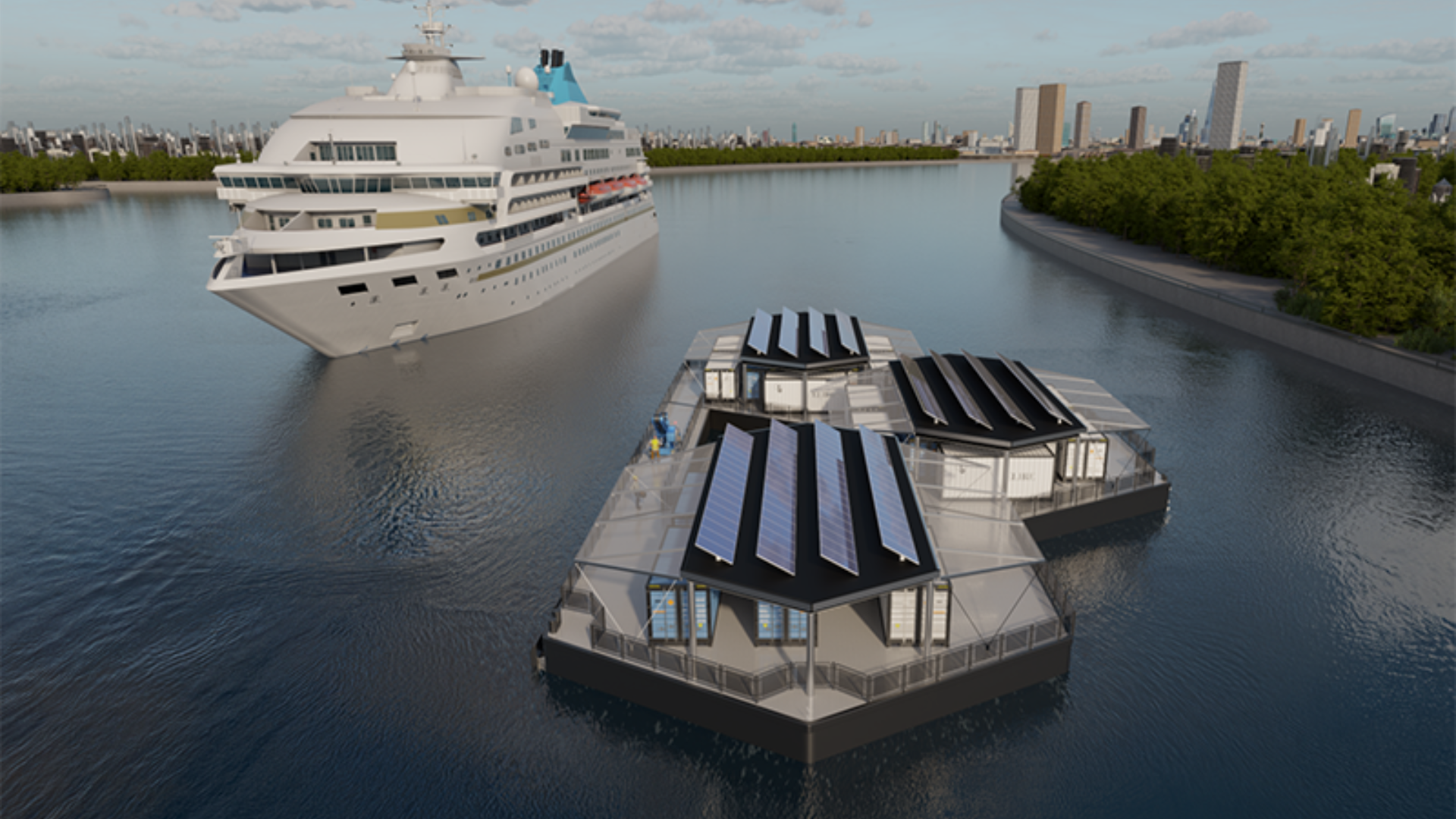 ‘World’s first’ floating 45 MWh hydrogen hub validated to power ships without grid connection