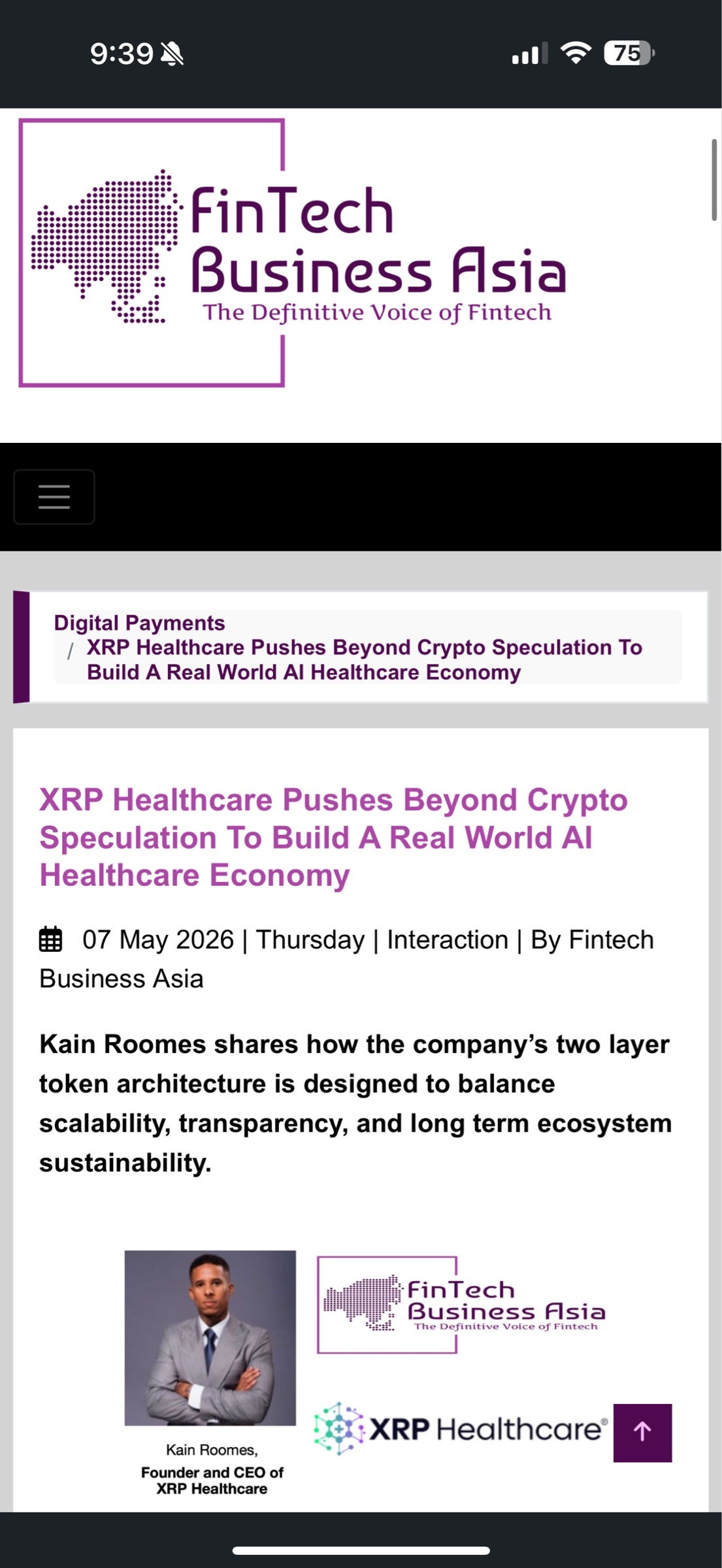 XRP Healthcare Founder Kain Roomes Discusses AI, Blockchain, and the Future of Real-World…