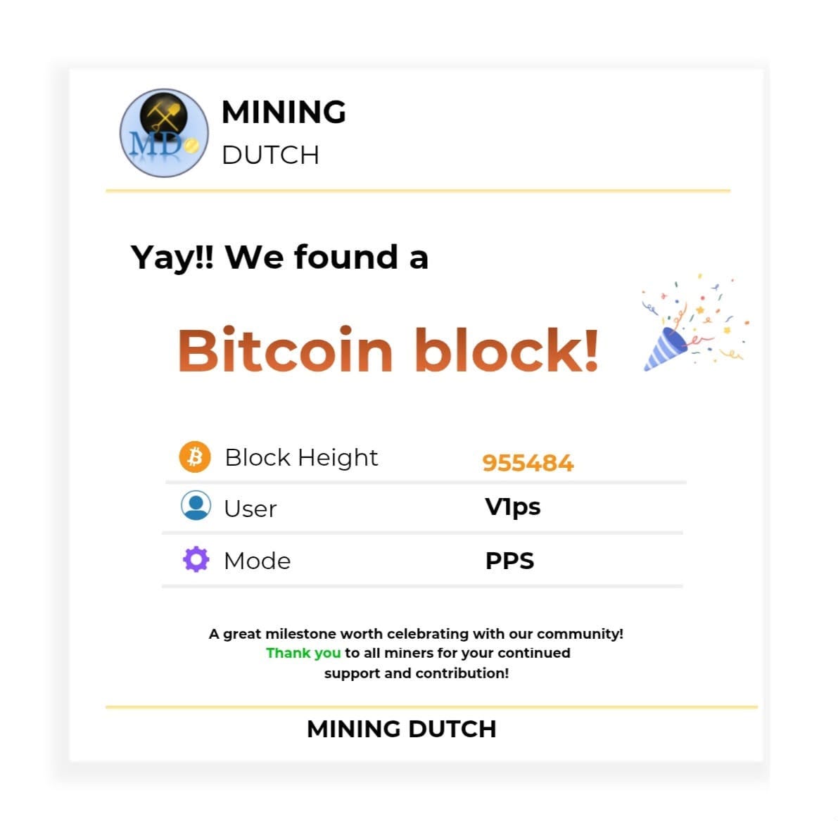 Another Bitcoin Block Found!