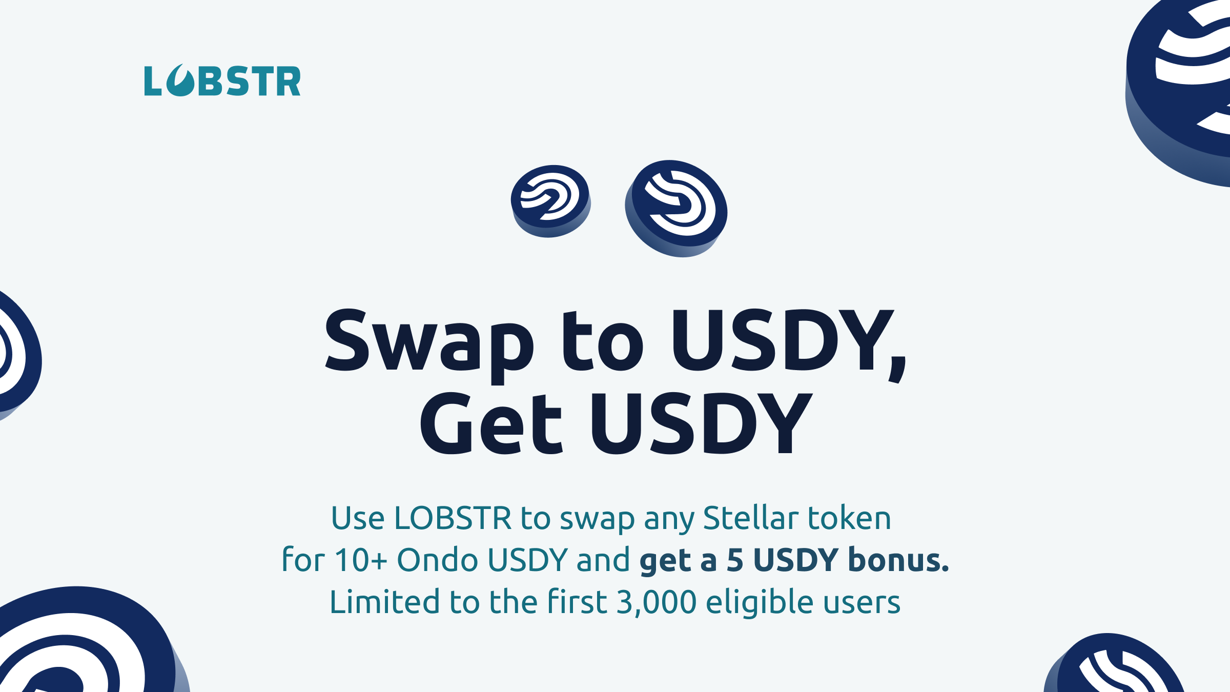 Explore USDY on Stellar — earn a 5 USDY reward with LOBSTR