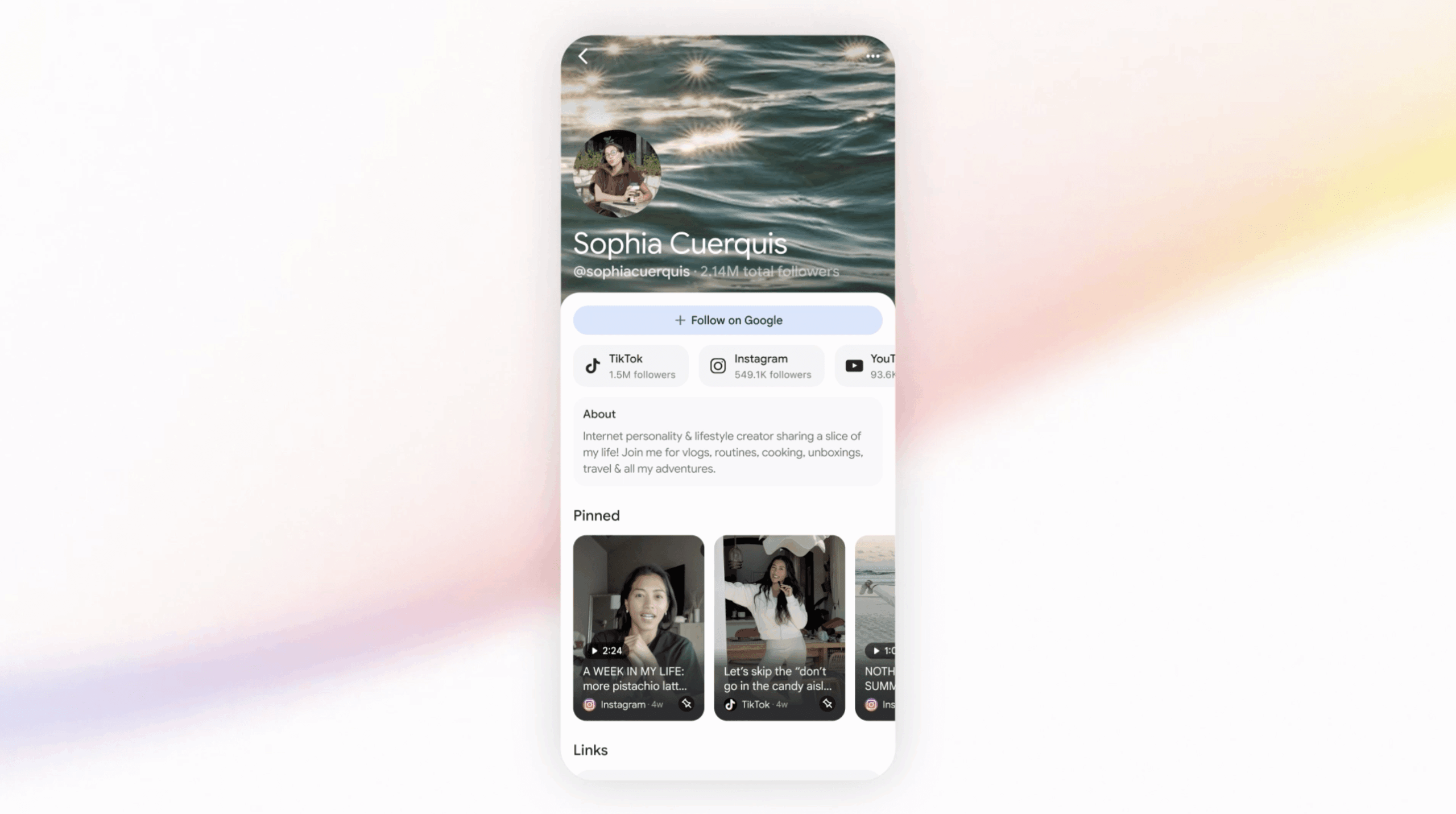 Google is letting social media stars customize their search result page