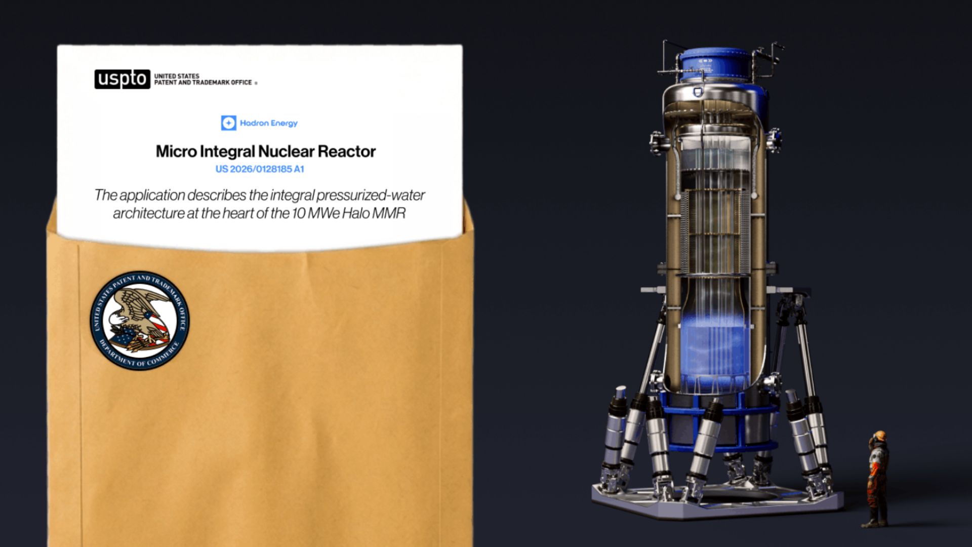 Hadron patents integral pressurized-water reactor to fit Halo systems in one vessel