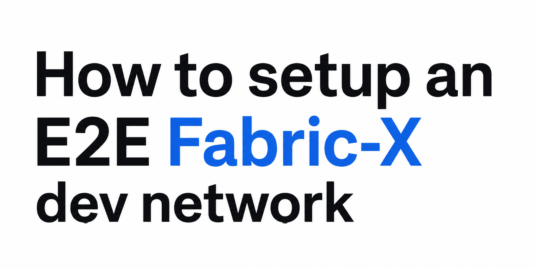 How to setup an E2E Fabric-X dev network