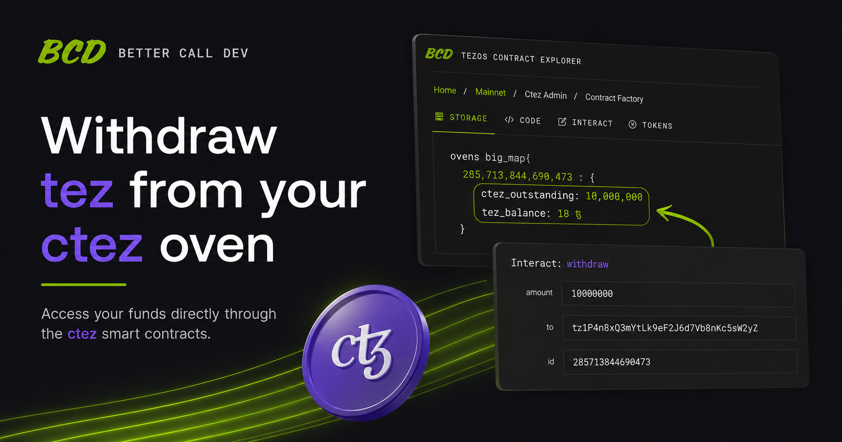 How To Withdraw Your Tez From A ctez Oven Using Better-Call-Dev