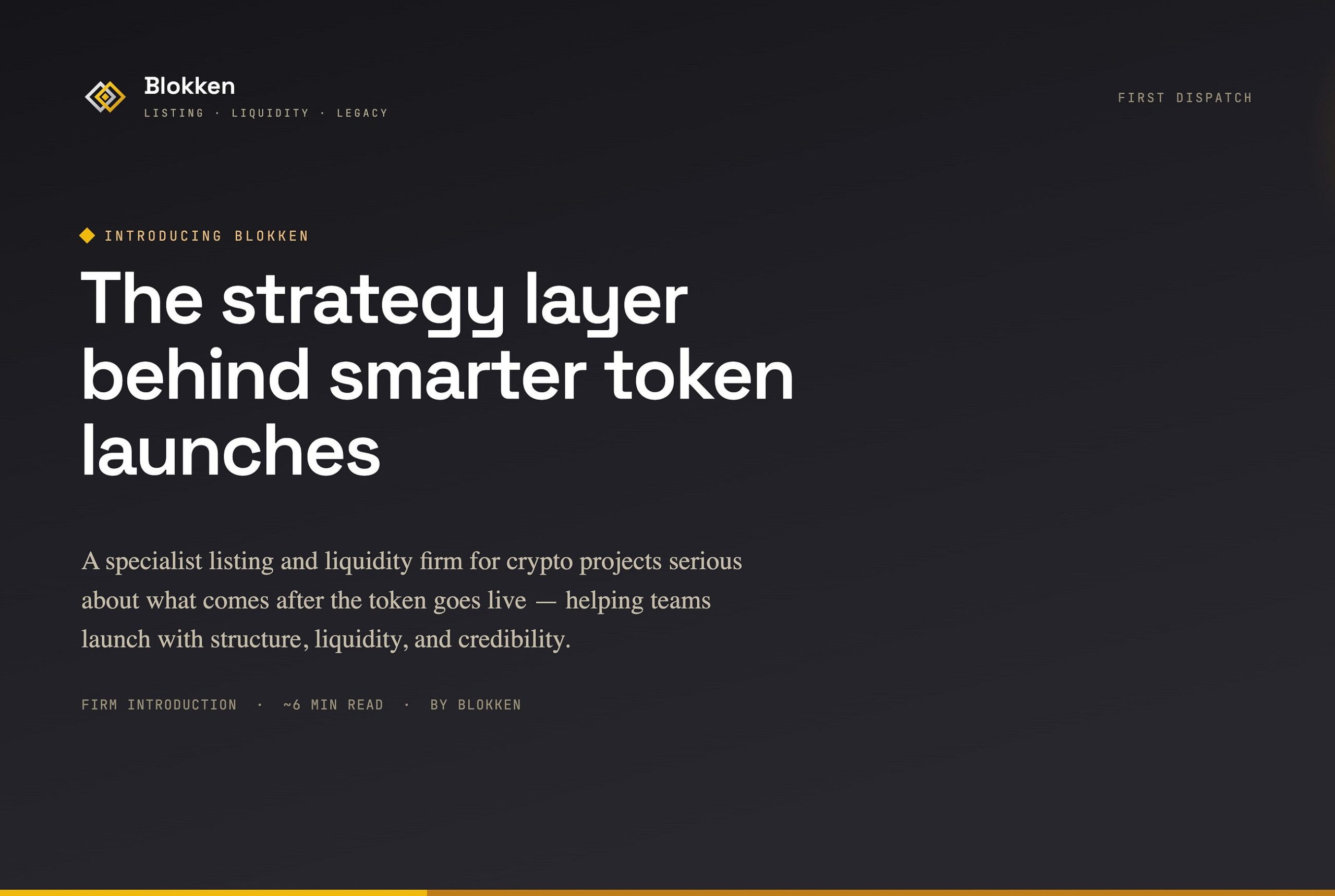 Introducing Blokken: The Strategy Layer Behind Smarter Token Launches