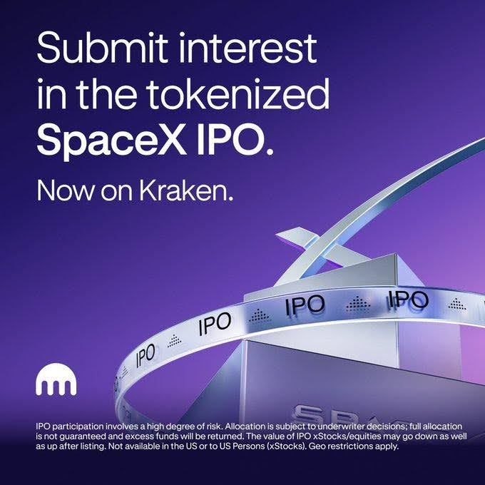 Kraken Opens SpaceX IPO Access in 110+ Countries With 24/7 Tokenized Trading